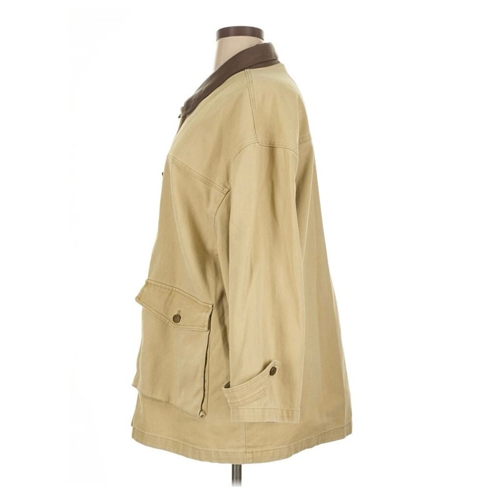 Pilcro Anthropologie Barn Jacket – XL – Tan w/ Faux Leather Collar - Picture 7 of 12